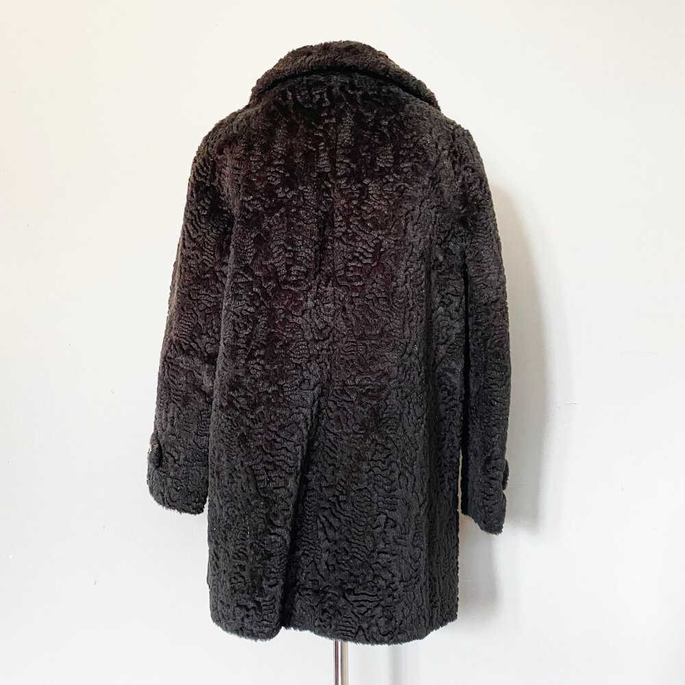 VINTAGE (c. 1960) | Faux Persian Lamb Coat | VERY GOOD!!! - Picture 6 of 9